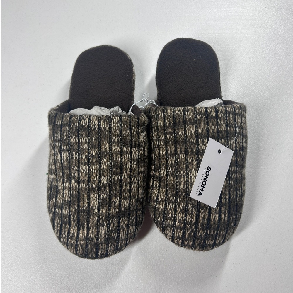 Sonoma Goods For Life Brown Knit Comfort Cushion Slippers M (8-9) New